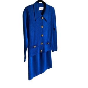 Beautiful Royal Blue Vintage Skirt Set Size 4